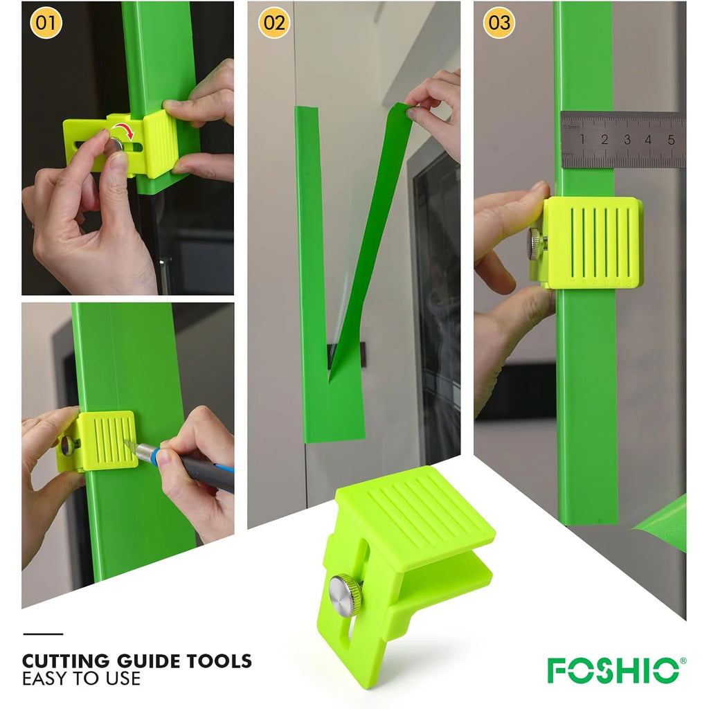 FOSHIO 2pcs/Pack Window Tint Edge Cutting Small Guide Plate 5-40mm Distance Precise Trimming Tool For Carbon Fiber Car Film Wrap