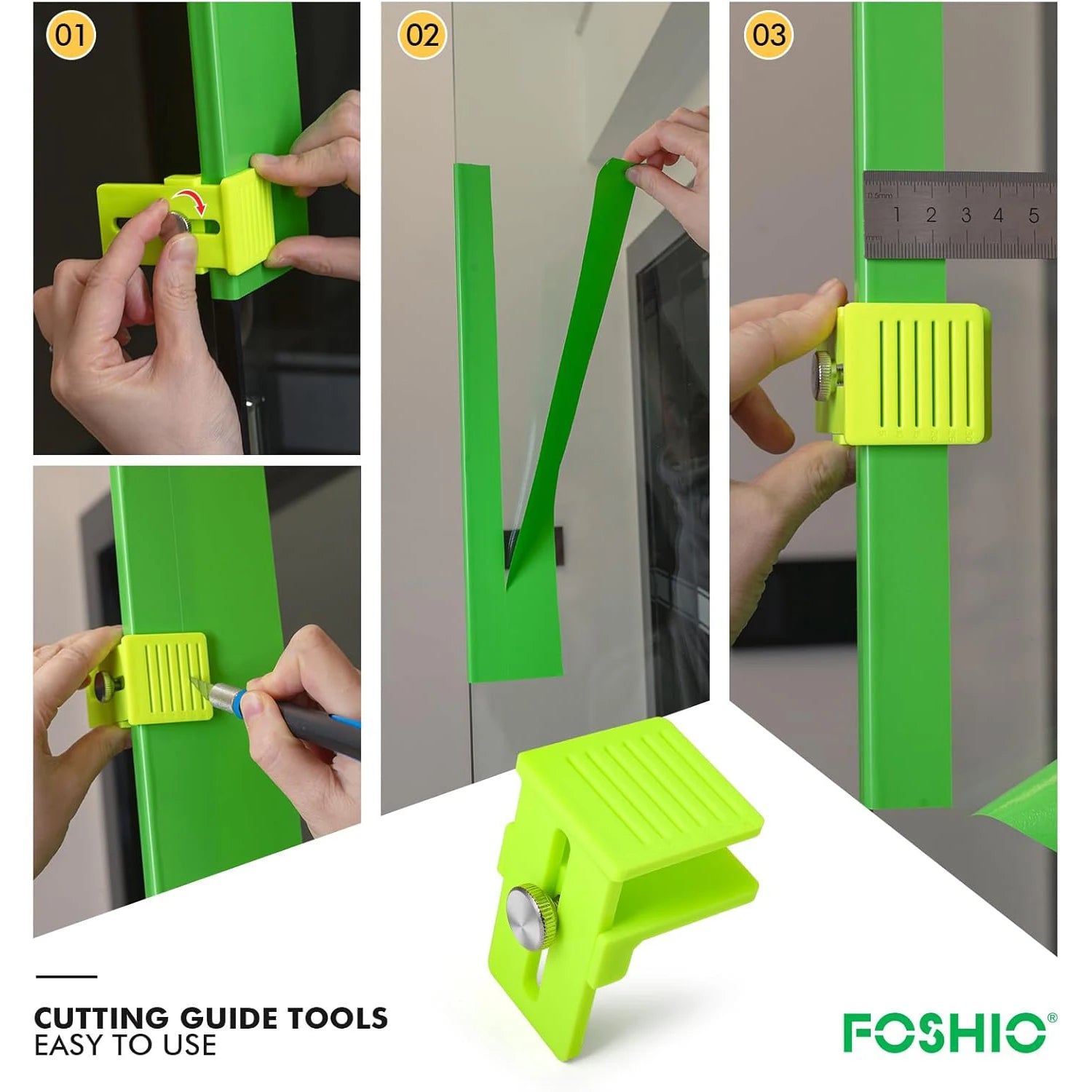 FOSHIO 2pcs/Pack Window Tint Edge Cutting Small Guide Plate 5-40mm Distance Precise Trimming Tool For Carbon Fiber Car Film Wrap
