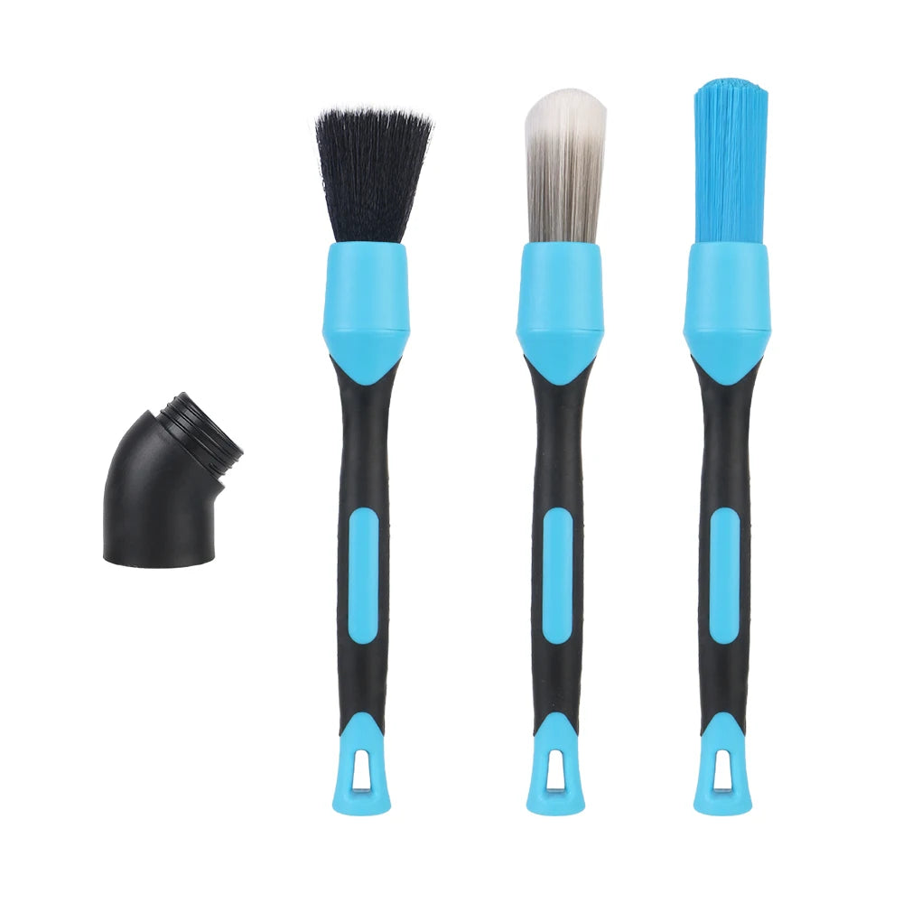 3PCS Car Washer Brushes Vent Cleaning Brushes Wheel Rims Brush Car Interior Detail Cleaning Brush Automobile Maintance Assist