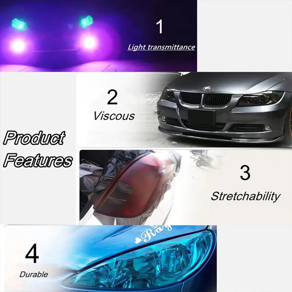 Car Headlight Film Protection Blue Tint Film pvc Material Color Changing Vinyl Wrap Foil Taillight Sticker for Vehicle Styling