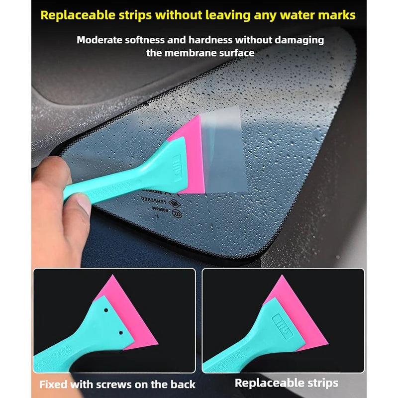 TOFAR 2 IN 1 Small Rubber Blade PPF Squeegee Scraper Window Tint Wrap Stick Tool Windshield Water Remover Car Wash Accessories