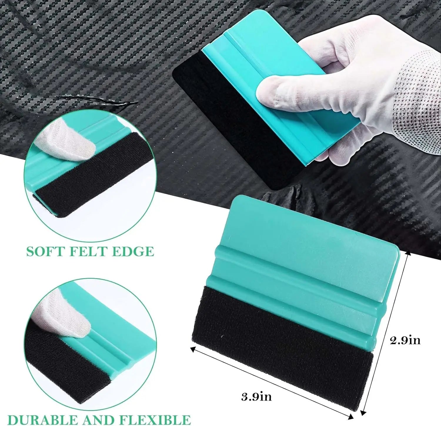 Felt Vinyl Squeegee Tool Plastic Vinyl Spatula Car Film Covering Tools for Car Wrap Decal DIY Crafting Window Tint Vinyl Scraper
