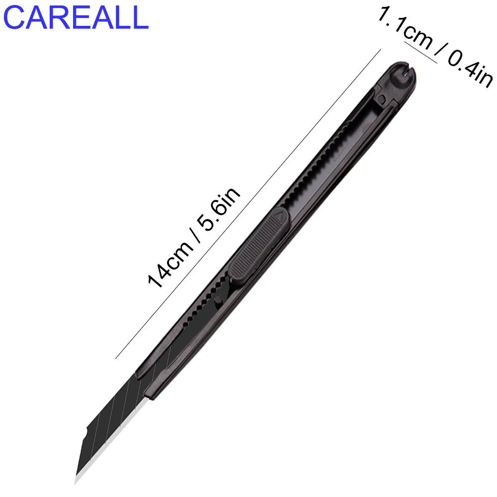 CAREALL 5pcs Black Utility Knife Vinyl Car Stickers Window Tinting Film Knife Wallpaper Decals Cutting Tool Wrap DIY 9mm Blade