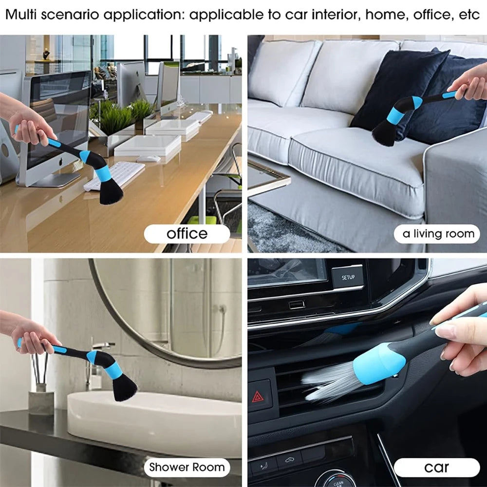 3PCS Car Washer Brushes Vent Cleaning Brushes Wheel Rims Brush Car Interior Detail Cleaning Brush Automobile Maintance Assist