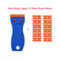 13Pcs/set Car Window Glass Scraper Sticker Remover Double Edged Razor Blade Scraper Tool Tint Vinyl Wrap Glue Squeegee Remover