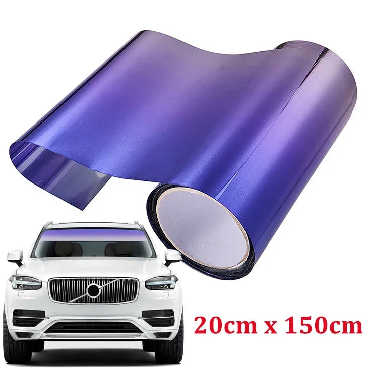 Gradient Colorful Car Windscreen Solar Film Anti-UV Privacy Heat Insulation Window Sun Shade Tinted Stickers Vehicle PET Wrap