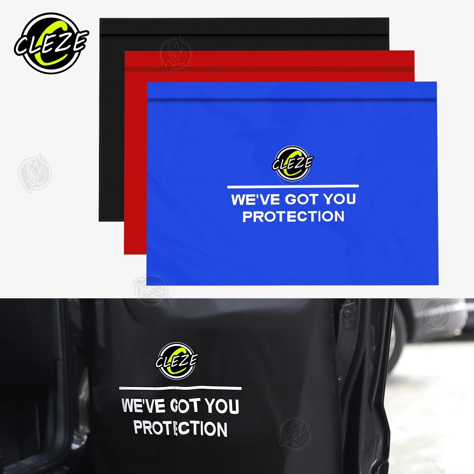 CLEZE 4PCS Set Edge Window Tint Tool Car Care Equipment Dask Covers Waterproof  for Tinting Cars Door Panels Protection Wrap