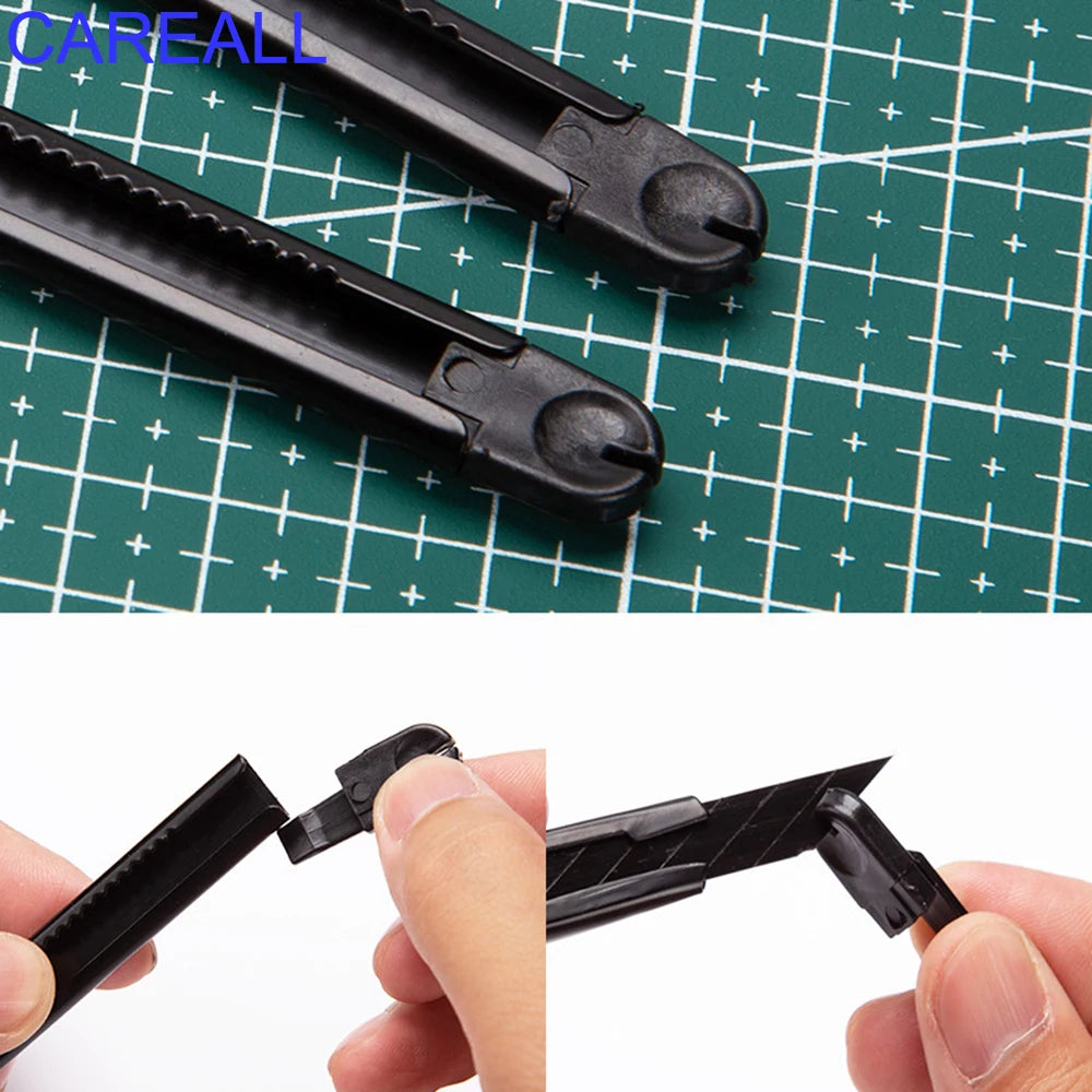 CAREALL 5pcs Black Utility Knife Vinyl Car Stickers Window Tinting Film Knife Wallpaper Decals Cutting Tool Wrap DIY 9mm Blade
