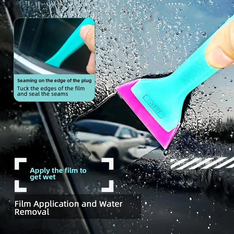TOFAR 2 IN 1 Small Rubber Blade PPF Squeegee Scraper Window Tint Wrap Stick Tool Windshield Water Remover Car Wash Accessories