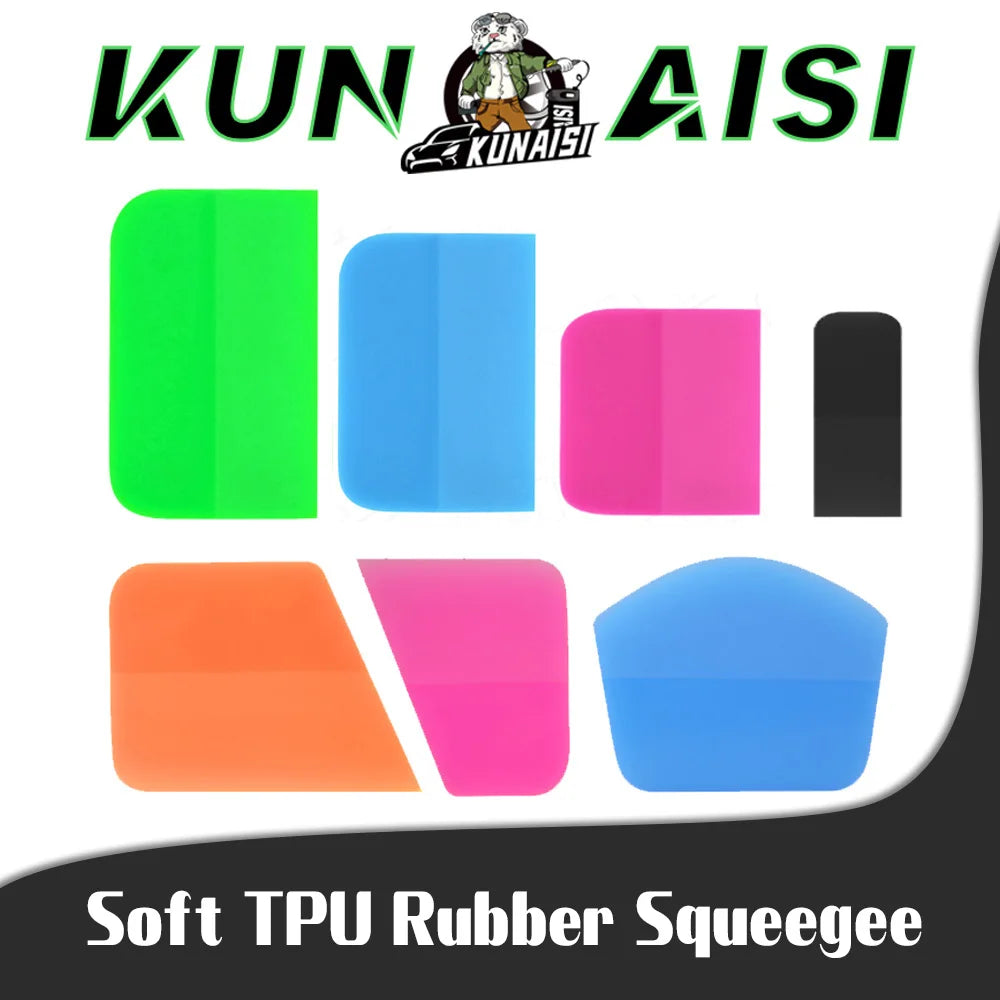 Car PPF Squeegee Kit 7 in 1 Anti-Scratch TPU Rubber Squeegee for Vinyl Wrap Tint Squeegee Water Blade Scraper Window Tint Tools