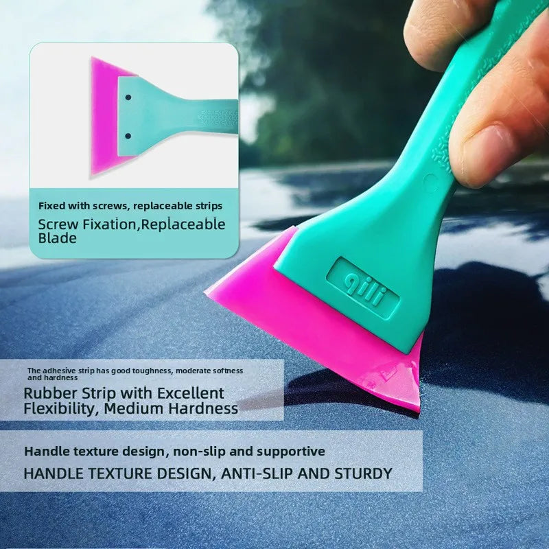 TOFAR 2 IN 1 Small Rubber Blade PPF Squeegee Scraper Window Tint Wrap Stick Tool Windshield Water Remover Car Wash Accessories