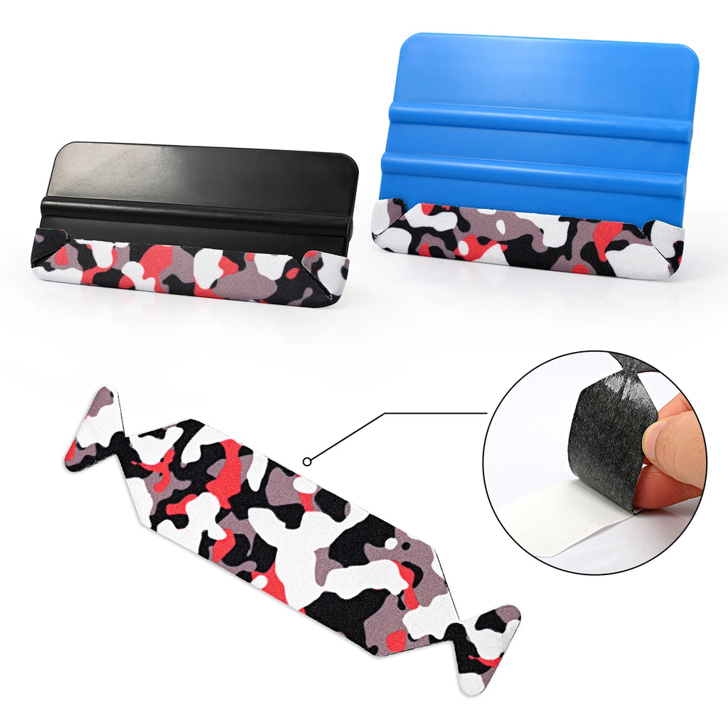 FOSHIO 10/50/100pcs Vinyl Squeegee Felt Fabric Cloth 3-Layer Carbon Fiber Film Window Tint Scraper Edge Protector Wrap Car Tools